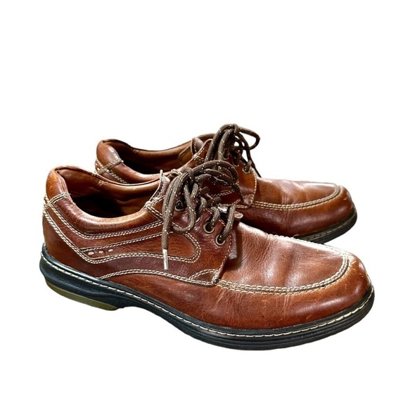 JOHNSTON & MURPHY, MENS, COLVARD MOC TOE, MAHOGANY SHOES. SIZE 8M - Picture 3 of 8